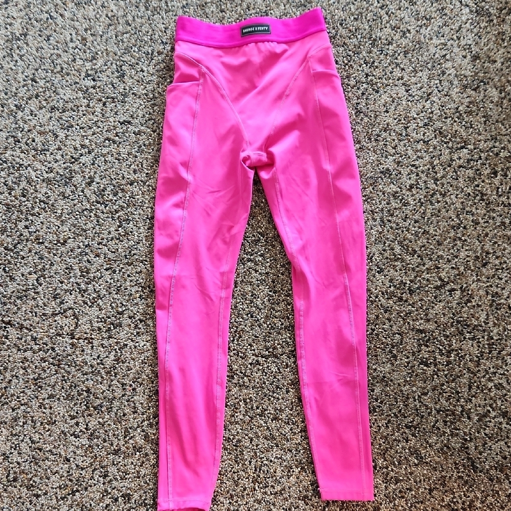 Savage X Fenty hot pink leggings, size XS